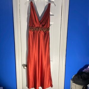 Newport News 100% SILK Burgundy Flare Dress